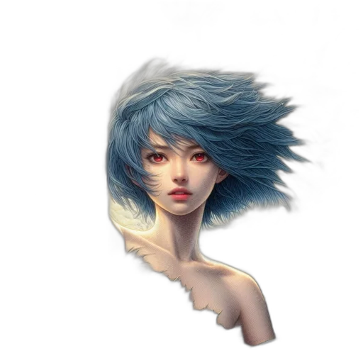 hair, face, creature, mask transparent PNG cut-out