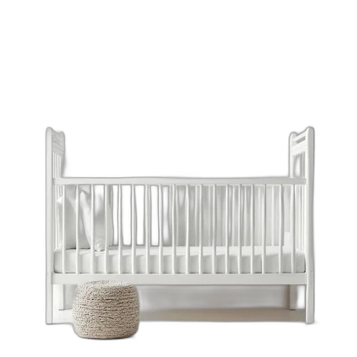 furniture, monochrome, white, minimalist, crib, simple, design, additional transparent PNG cut-out