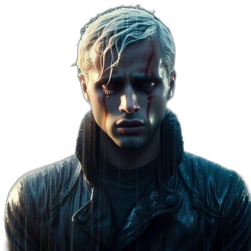 jacket, face, creature, cyberpunk, concept art, photorealistic, comic book art, dark transparent PNG cut-out