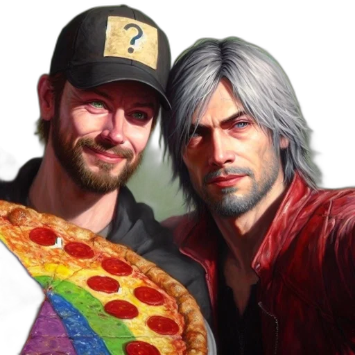 food, jacket, concept art, photorealistic, fantasy art, pixel art, two, men transparent PNG cut-out