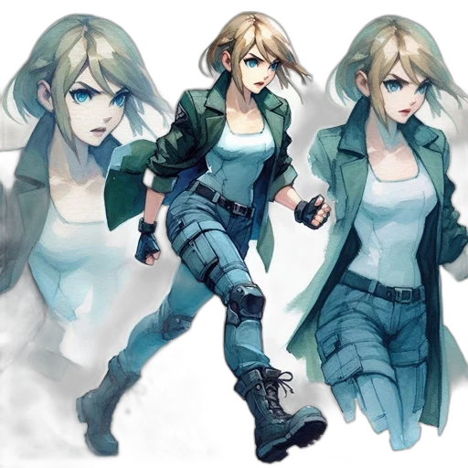 concept art, pixel art, anime, fantasy art, green, blue, monochrome, dark transparent PNG cut-out