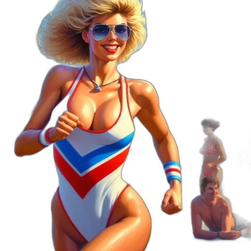 dress, concept art, comic book art, pixel art, photorealistic, beach, blonde, woman transparent PNG cut-out