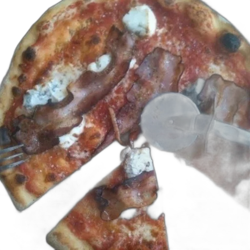 food, face, jacket, weapon, 3d render, photorealistic, concept art, pizza transparent PNG cut-out