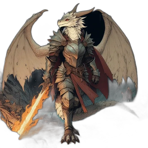 dragon, staff, sword, creature, fantasy art, concept art, pixel art, comic book art transparent PNG cut-out