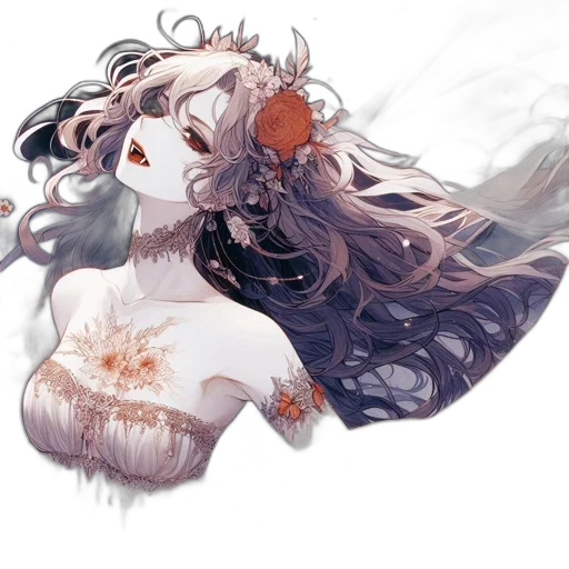 crown, mask, dress, creature, concept art, fantasy art, watercolor, anime transparent PNG cut-out
