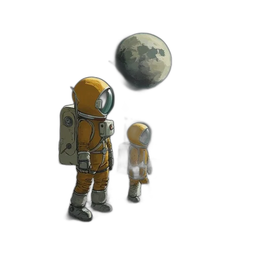 robot, staff, concept art, 3d render, pixel art, fantasy art, outer space, underwater transparent PNG cut-out