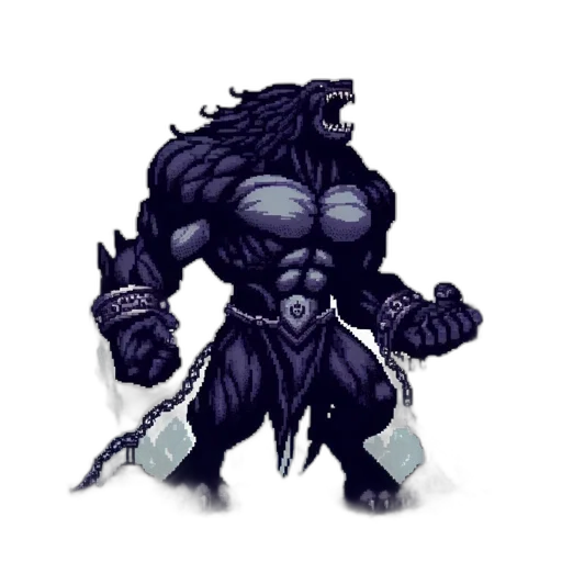 creature, staff, concept art, fantasy art, pixel art, comic book art, dark, monochrome transparent PNG cut-out