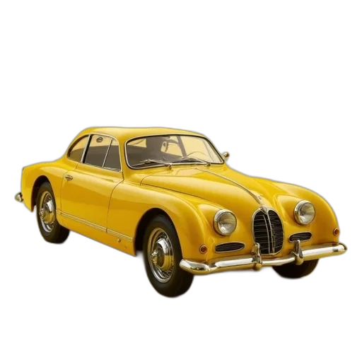 car, photorealistic, 3d render, concept art, golden, yellow, model, hensler transparent PNG cut-out