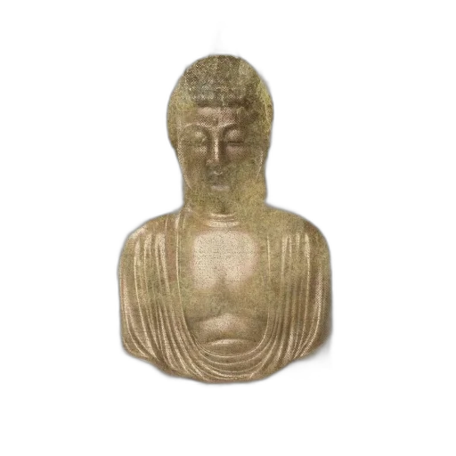 jewelry, crown, face, mask, 3d render, serene, buddha, statue transparent PNG cut-out