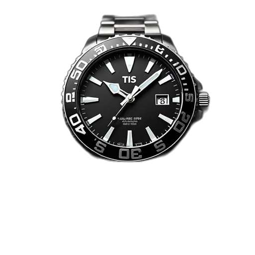 jewelry, tis, mens, watches, sport, black, silver, analog transparent PNG cut-out