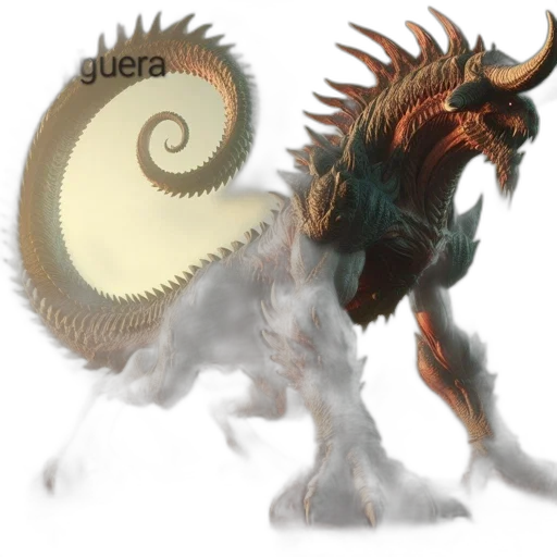 dragon, creature, animal, staff, concept art, fantasy art, 3d render, photorealistic transparent PNG cut-out