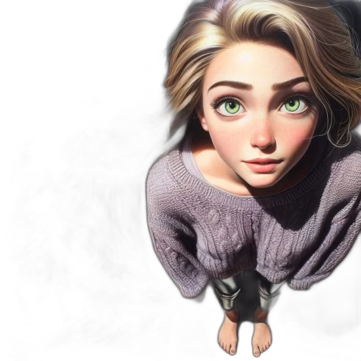 face, photorealistic, concept art, fantasy art, 3d render, snow, young, woman transparent PNG cut-out