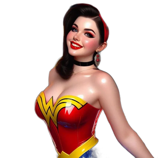 dress, comic book art, 3d render, cartoon, fantasy art, individual, portrayed, wonder transparent PNG cut-out