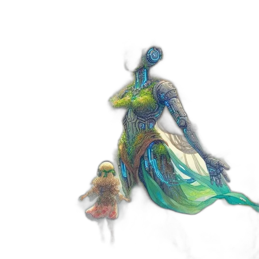 dragon, creature, dress, concept art, fantasy art, watercolor, pixel art, underwater transparent PNG cut-out