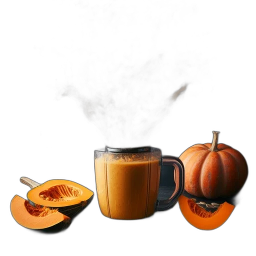 food, photorealistic, 3d render, concept art, fog, dark, kitchen, pumpkin transparent PNG cut-out
