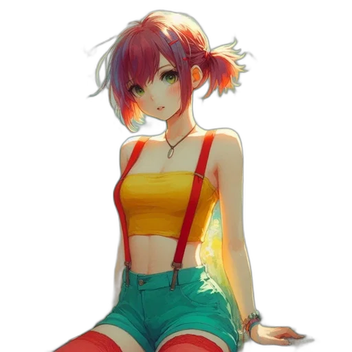 dress, jacket, creature, flower, watercolor, anime, pixel art, concept art transparent PNG cut-out