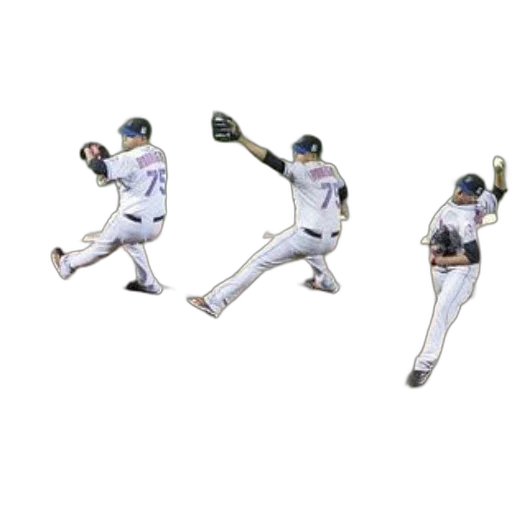 baseball, player, white, uniform, number, his, back, shown transparent PNG cut-out