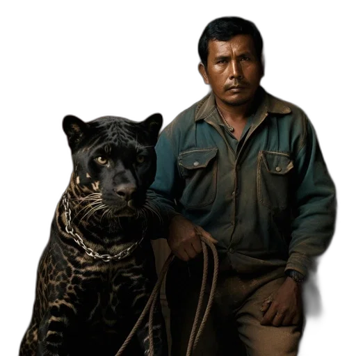 animal, staff, face, photorealistic, concept art, fantasy art, earth tones, man transparent PNG cut-out