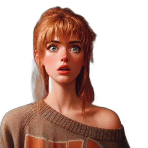 face, dress, robot, jacket, photorealistic, 3d render, concept art, oil painting transparent PNG cut-out