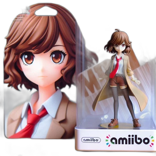 concept art, 3d render, anime, nintendo, amiibo, figurine, female, character transparent PNG cut-out