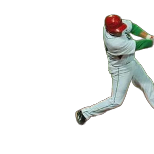 weapon, baseball, player, red, helmet, swings, ball, while transparent PNG cut-out