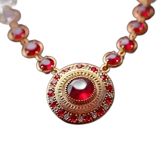 jewelry, crown, red, close-up, image, gemstone, necklace, circular transparent PNG cut-out