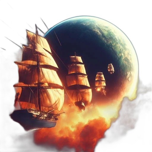 mask, fantasy art, concept art, photorealistic, pixel art, outer space, fire, fog transparent PNG cut-out