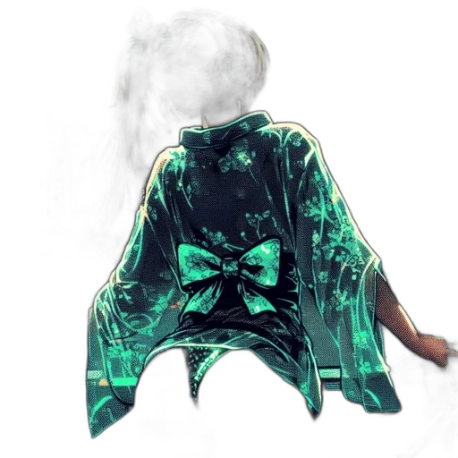jacket, dress, mask, umbrella, concept art, vaporwave, 3d render, cyberpunk transparent PNG cut-out