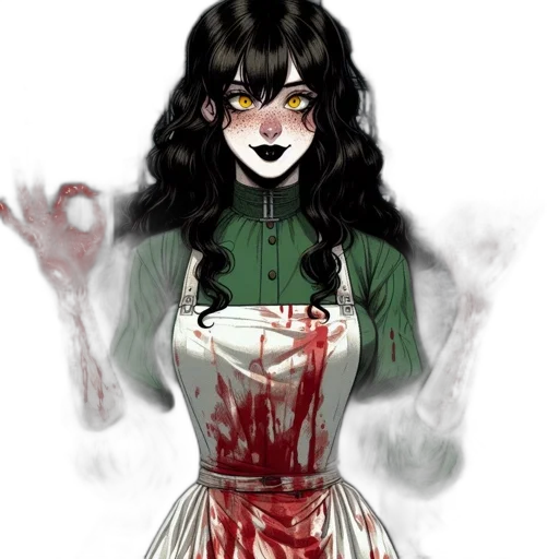 dress, creature, concept art, comic book art, pixel art, watercolor, green, red transparent PNG cut-out