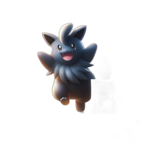 creature, animal, hair, staff, 3d render, concept art, photorealistic, dark transparent PNG cut-out
