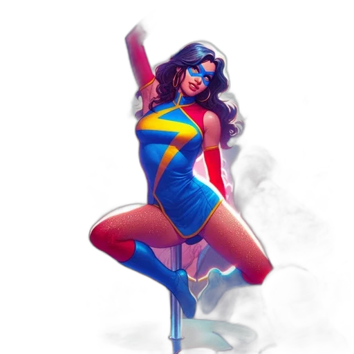 comic book art, concept art, pixel art, fantasy art, neon, female, performer, attired transparent PNG cut-out
