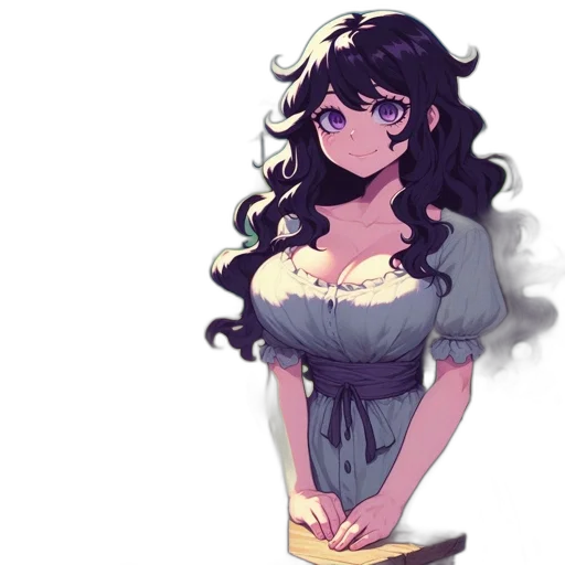 dress, staff, crown, flower, anime, pixel art, fantasy art, concept art transparent PNG cut-out