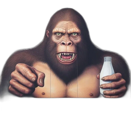 animal, creature, bottle, food, photorealistic, concept art, 3d render, pixel art transparent PNG cut-out