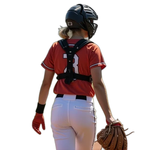 woman, baseball, player, wearing transparent PNG cut-out