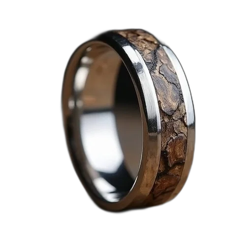 jewelry, 3d render, earth tones, titanium, wedding, band, tung, silver transparent PNG cut-out
