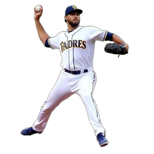 animal, baseball, player, white, uniform, word, padres, chest transparent PNG cut-out