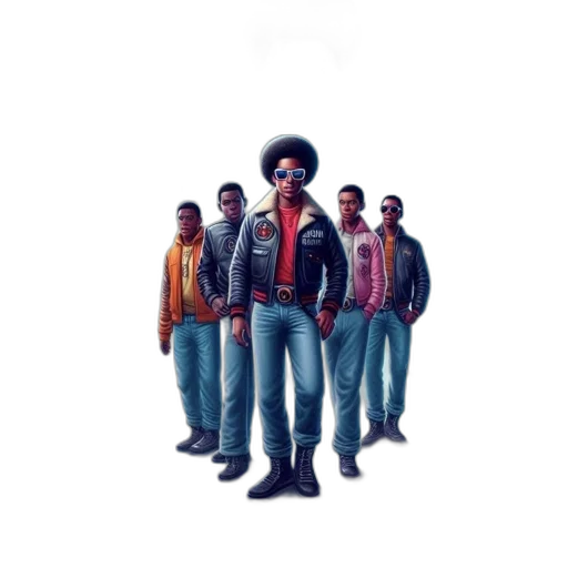jacket, concept art, pixel art, comic book art, poster, movie, cool, now transparent PNG cut-out