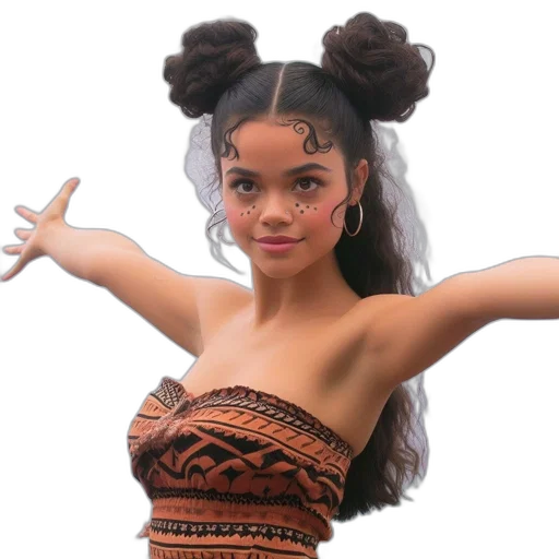 hair, mask, crown, creature, photorealistic, concept art, 3d render, anime transparent PNG cut-out