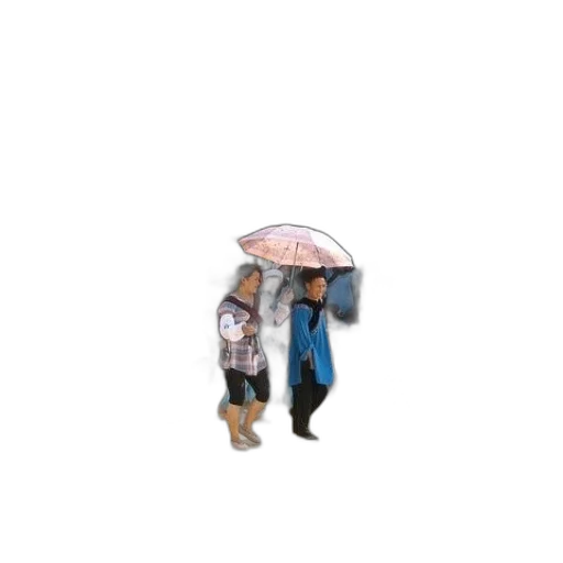 umbrella, jacket, hat, staff transparent PNG cut-out