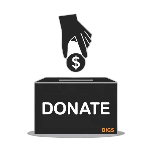 stylized, illustration, hand, dropping, coin, into, donation, box transparent PNG cut-out
