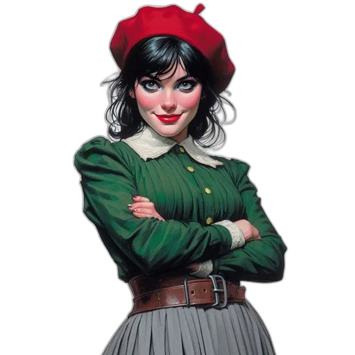 staff, jacket, comic book art, concept art, cartoon, fantasy art, red, confident transparent PNG cut-out