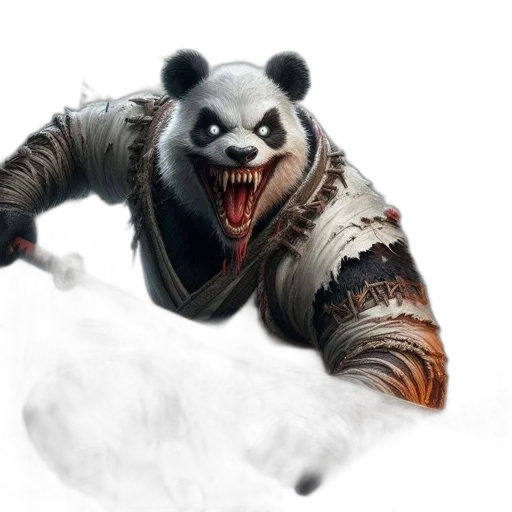 creature, animal, dragon, concept art, fantasy art, 3d render, photorealistic, panda transparent PNG cut-out