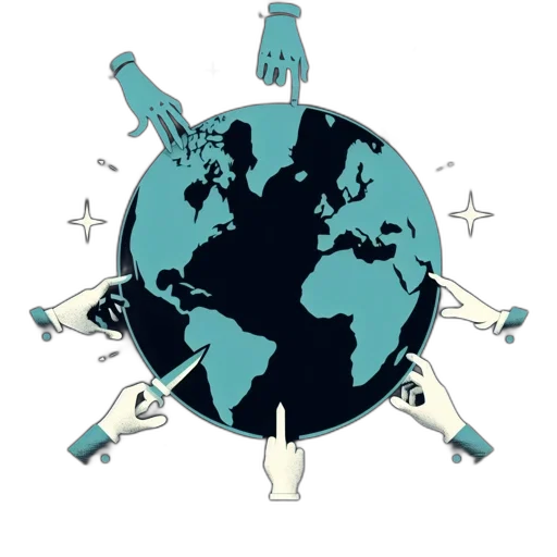 staff, anthropomorphic, globe, surrounding, hands, including, one, devils transparent PNG cut-out