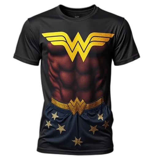 shirt, shorts, wonder, woman transparent PNG cut-out