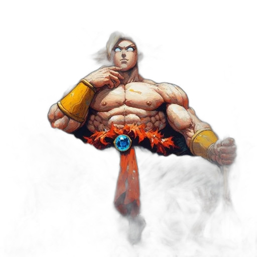staff, weapon, concept art, fantasy art, comic book art, pixel art, muscular, character transparent PNG cut-out