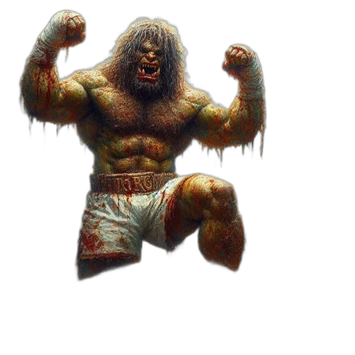 creature, animal, concept art, fantasy art, pixel art, photorealistic, chaotic, intense transparent PNG cut-out