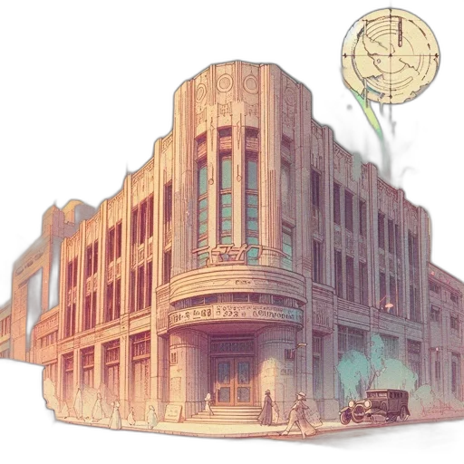 building, furniture, concept art, 3d render, comic book art, pixel art, city street, earth tones transparent PNG cut-out