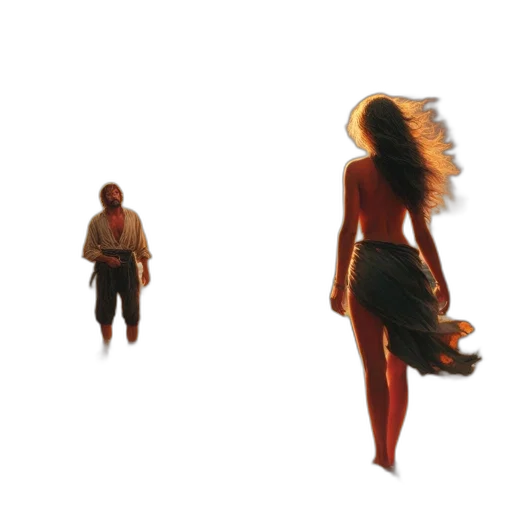 concept art, pixel art, underwater, fire, fog, outer space, dusk, couple transparent PNG cut-out