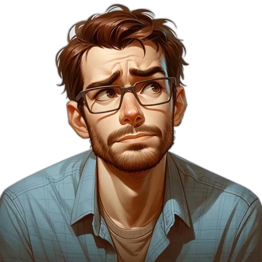 face, staff, comic book art, concept art, cartoon, photorealistic, illustrated, portrait transparent PNG cut-out