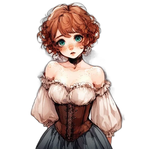 dress, staff, face, crown, watercolor, pixel art, anime, concept art transparent PNG cut-out